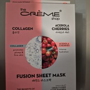 The Crème Shop Collagen + Acerola Cherries Fusion Sheet Mask — Pink & White